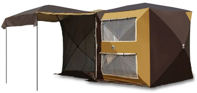 유저셀 풀옵션 차박텐트 쉘터텐트 도킹텐트 캠핑텐트 꼬리텐트 차량텐트 그늘막, 투룸, 브라운
