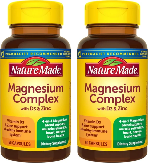 네이처메이드 마그네슘 콤플렉스 비타민 D3 아연, 2팩, 60정 - 쿠팡