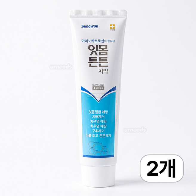 성원 잇몸튼튼 치약(아미노카프로산 함유), 220g, 2개