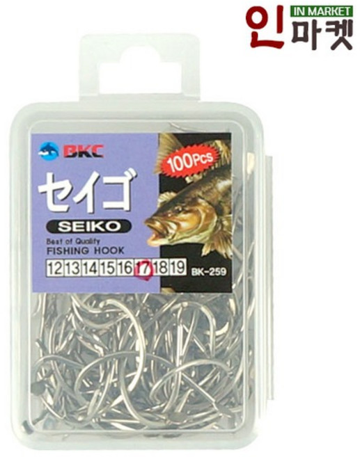 BK 259 백경 세이코바늘(벌크박스)형 100개입 세이코훅 바늘