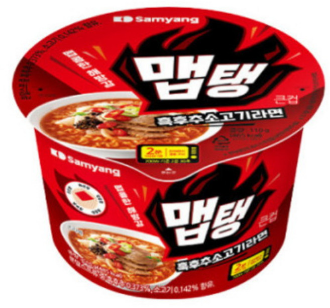 맵탱 큰컵 흑후추소고기 라면 110g, 16개
