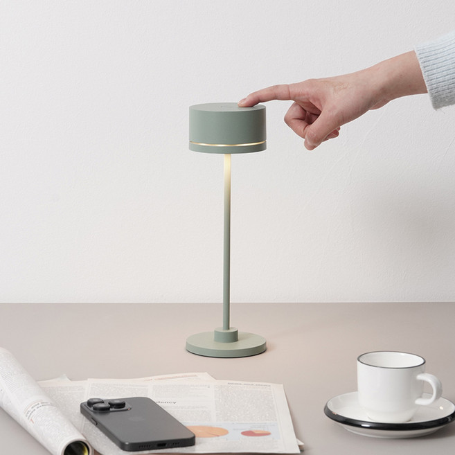 UBIQUA DUPLO 유비콰 무드등 인테리어 조명 LED 충전식 포터블 테이블 램프 디밍, 시그널블랙 322302