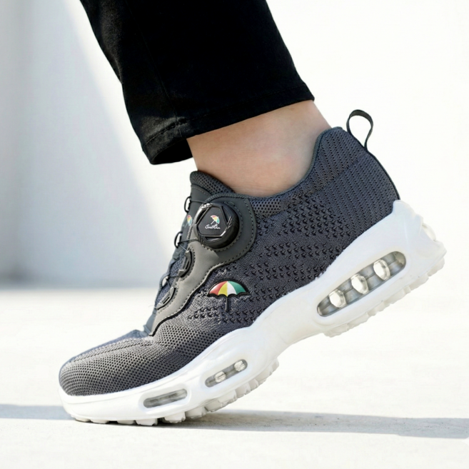 아놀드파마 다이얼 에어 쿠션 운동화 겸용 골프화 스파이크리스 키높이 5cm 여성 남성 스크린 연습용 골프 슈즈 스니커즈 메쉬 보아 워킹화 커플 트레킹화 파크골프화