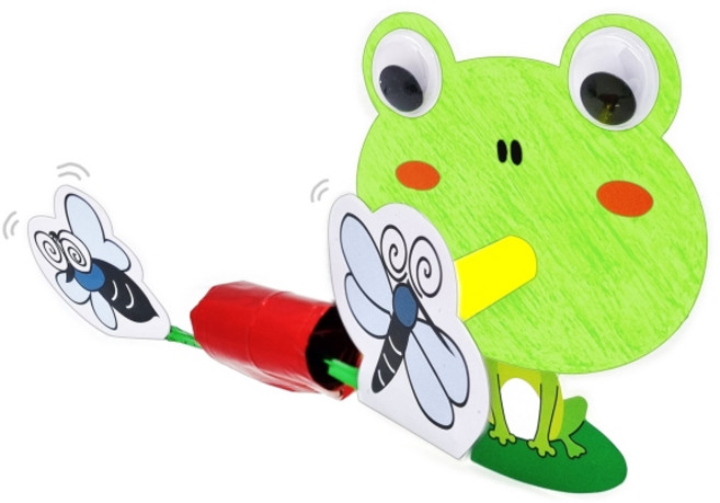 DIY모아 파리잡는 개구리피리만들기 5인용 봄만들기 개구리만들기, 1개