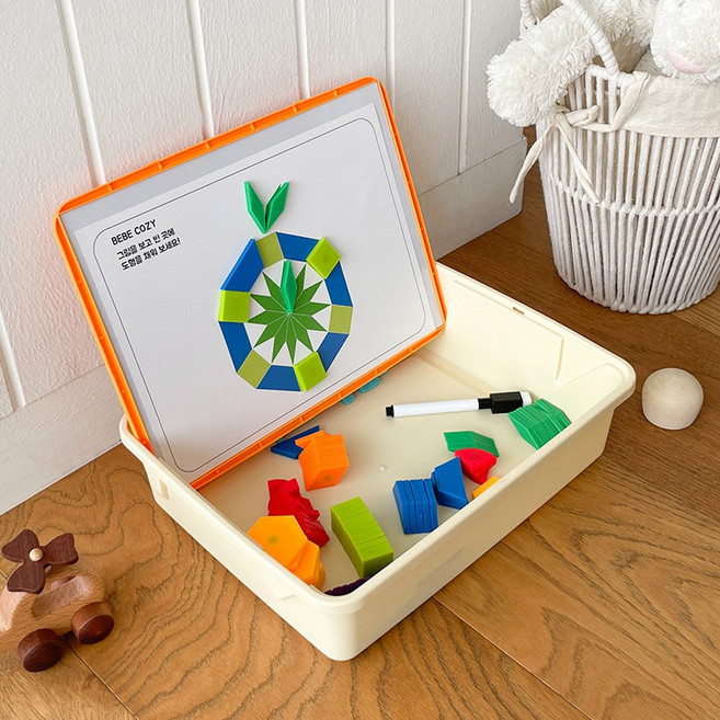 베베코지 유아 아기 자석 칠교 놀이 120p 도안 포함, 1개, 1인용, 레인보우