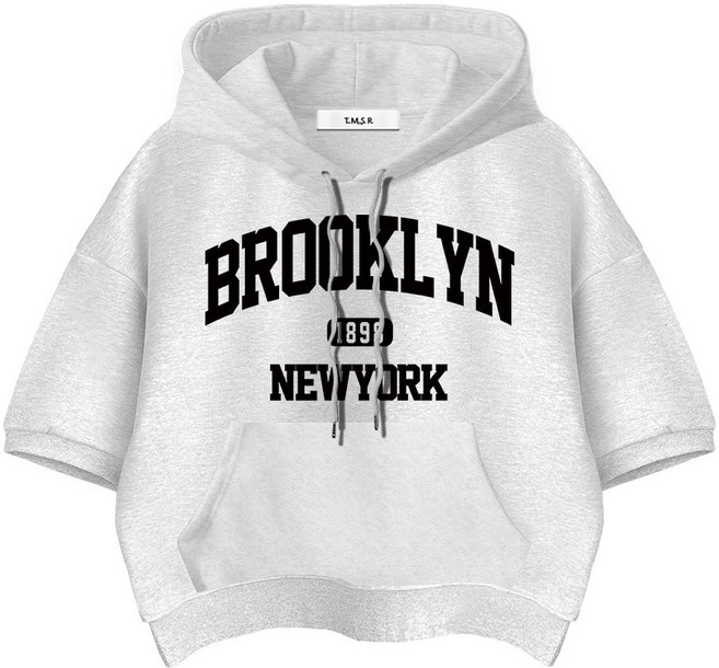 몰토벨리노 TSF 브룩클린1898 세미오버핏 고밀도 크롭 반팔 후드티