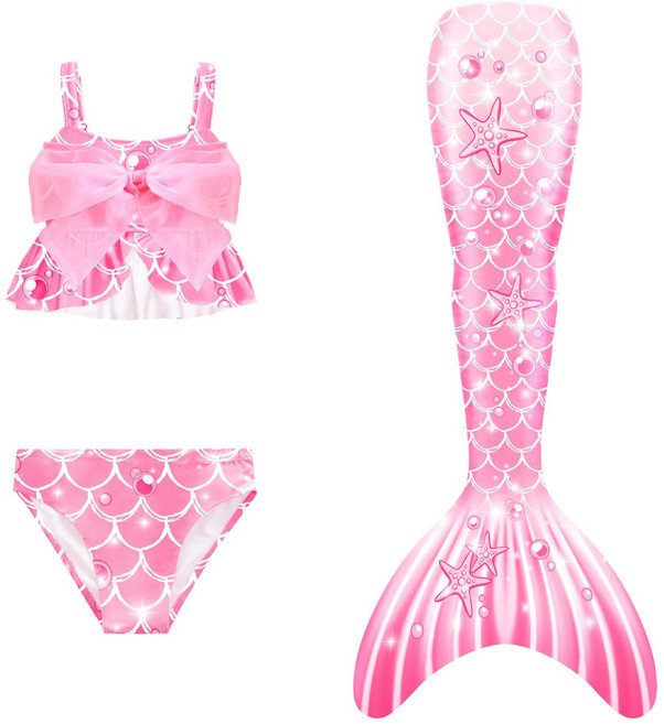 인어공주 수영복 꼬리 어린이 여아 비키니 세트