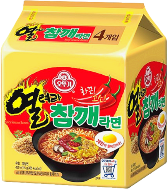 오뚜기 화끈 고소 열려라 참깨라면 115g x 4개
