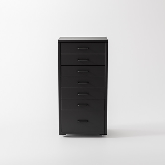 비유가구 Glyndwr 7개 서랍장 수납, 7단, 블랙