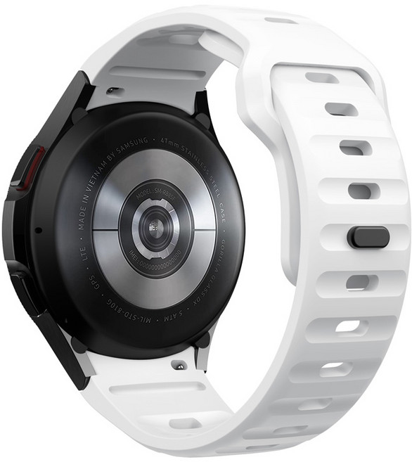 갤럭시워치 호환 7 6 5 4 실리콘 스포츠 루프 스트랩 40mm 44mm 클래식, 화이트