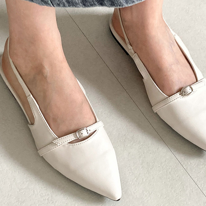 꼼지락 스틸레토 메리제인 발편한 슬링백 플랫슈즈