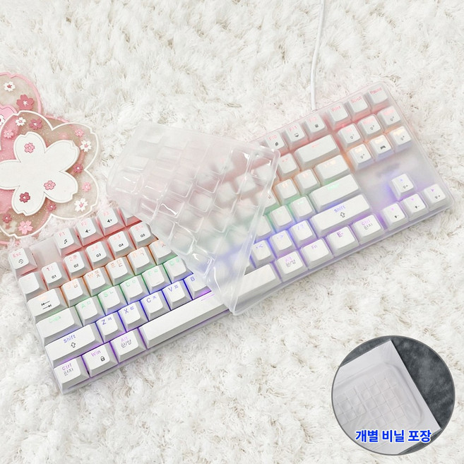 지클릭커 GK-510X 키스킨 기계식 87키 키보드덮개 실리콘 커버, 1개, 투명