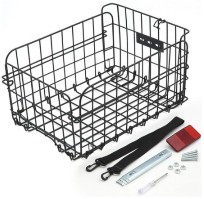 에이스피드 자전거 접이형 뒷바구니 C126, 검정, 2개