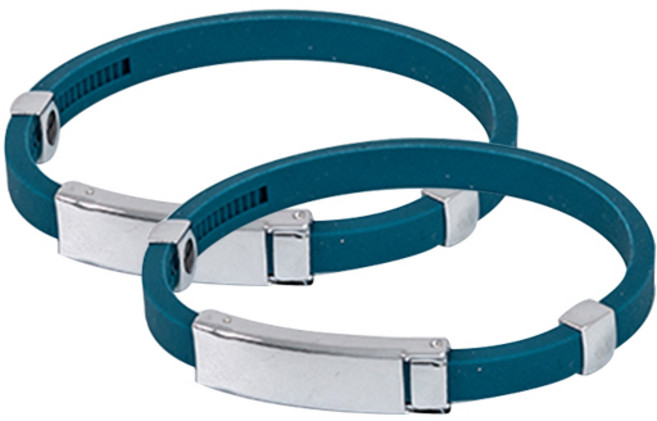 쥬띠크 티타늄 실리콘 정전기방지 팔찌, 딥그린, 2개