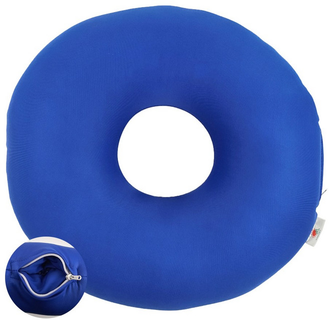 국산 늘찬 비즈 도넛 쿠션 4종 정품 고급형 욕창 방지 마이크로 비즈 꼬리뼈 치질 비즈 방석 비행기 노인 와상환자용 자세변환용구 예방 베게 체위변경 배게 자세고정 늘찬복지용구, 1개