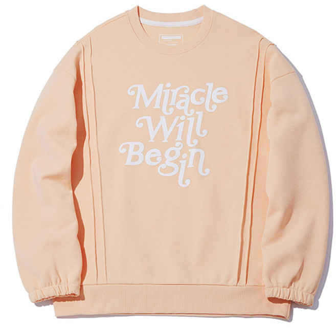 여성 레터링핀턱맨투맨 ITW1TM51ALO (라이트오렌지)