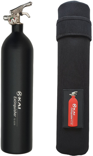 KAI輕量化鋁合金泡沫滅火器-極致消光黑【保護袋組合】藥劑可重複填充 家用車用滅火器, 1個