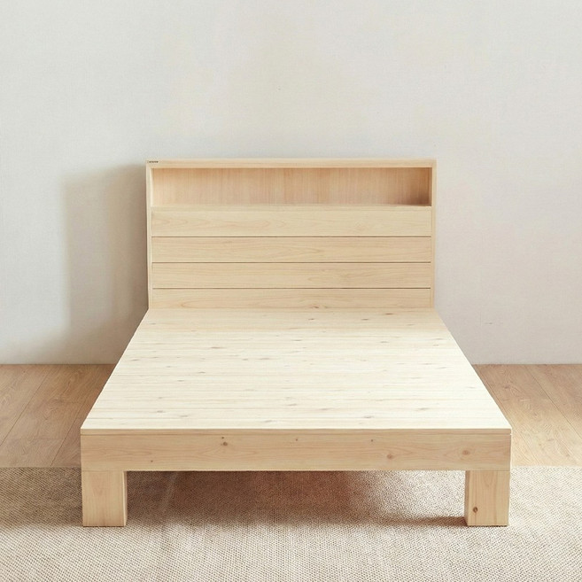 동서가구 케어 편백나무 통원목 수납헤드 SS 침대 프레임 (LED 미포함) DF928124, 250mm