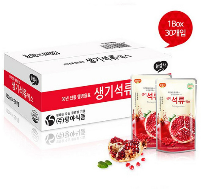 광야식품 생기석류 파우치 130ml 1BOX(30개입), 30개