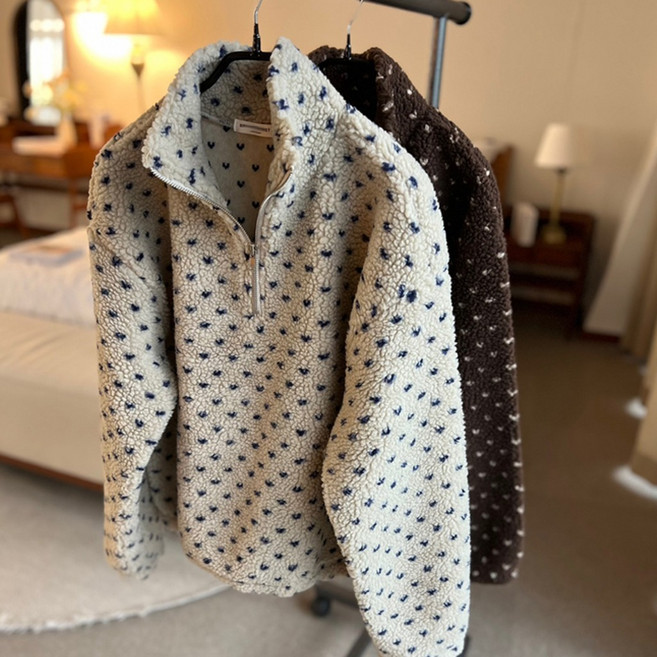 |주문폭주 고퀄| 핏보장 하튜뽀글이 도톰 양털 반집업 맨투맨(2color)