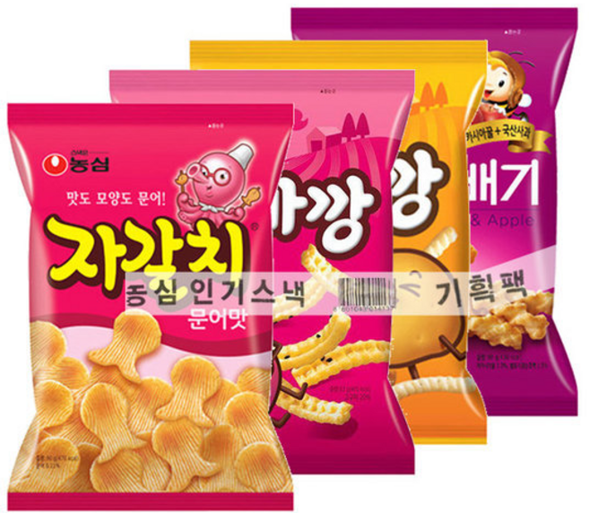 농심 인기스낵4번들187g, 187g, 4개