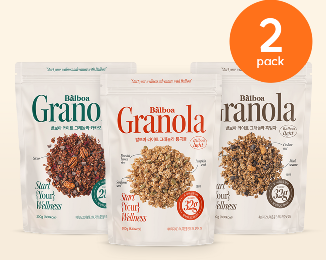 발보아키친 고식이섬유 저당 그래놀라 시리얼, 200g, 2개, 달큰한 무화과