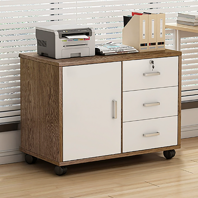 오아루 캐비넷 서랍장 수납장, 체리우드화이트