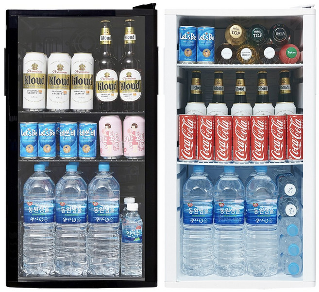 씽씽코리아 음료수냉장고 냉장쇼케이스 소형냉장고 미니냉장고 SD-92 화이트 사무실냉장고 카페냉장고 술장고, SD-92(블랙) LED