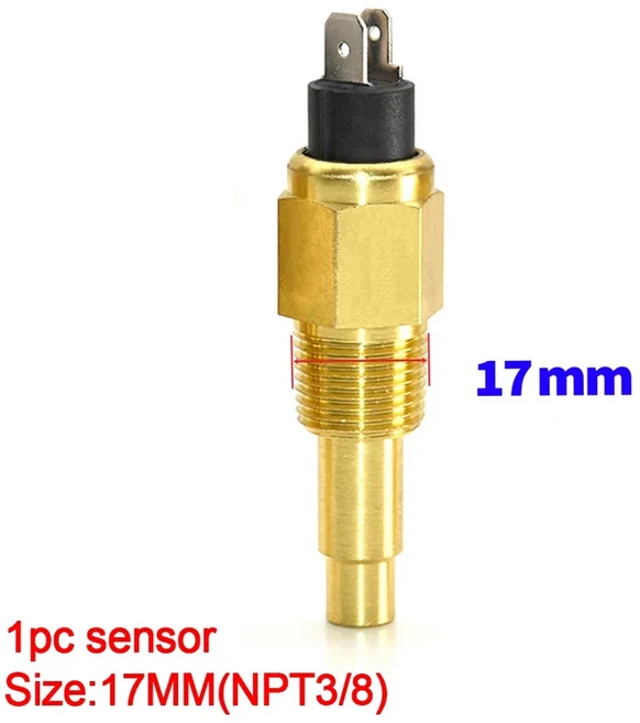 호환 12/14/16/17/21mm 가솔린 디젤 엔진 수온 센서 120 ℃ 차량 트럭 보트용 알람 발생기 부품 1/8NPT 3, 01 17mm