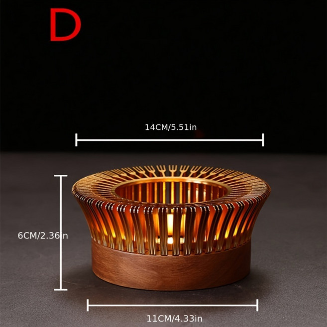 새로운 다기능 촛불 히터 주전자 따뜻한 알루미늄 합금 커피 스토브 나무 Trivets 라운드 기본 차 도구 액, 05 D