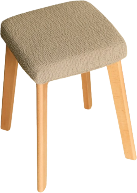 작은 사각형 의자 커버, 베이지, 1개