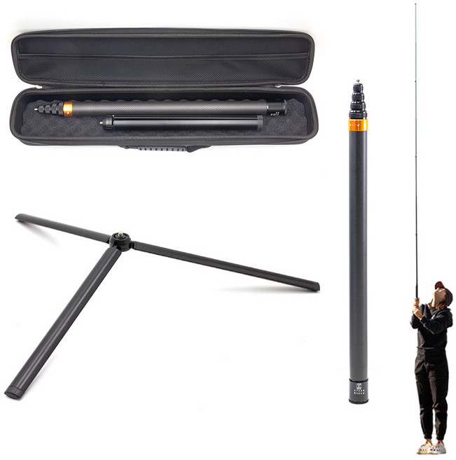 인스타360 오즈모360 액션캠 3m 인비저블 셀피스틱 삼각대 가방 풀세트 롱 셀카봉 insta360 X5 X4 고프로, 블랙(단일색상), 1개, 블랙(단일색상)