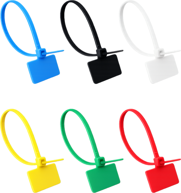 컬러 전선 네임택 네임타이 마크타이 15cm, 노란색100개, 노란색100개