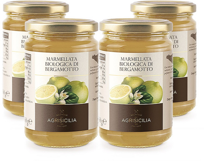 아그리시칠리아 베르가못 유기농잼 오가닉 마멀레이드, 360g, 4개