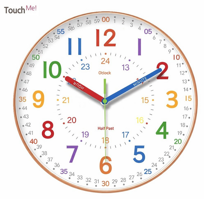 TM 어린이 교육용 아나로그 유치원 어린이집 인테리어 벽시계 디자인과 내구성, 터치미 디자인 벽시계