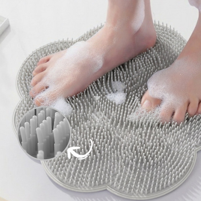 에버리즈 실리콘 풋 브러쉬 발세척 발씻는 매트, 1개, 1개입, 그레이(GR)