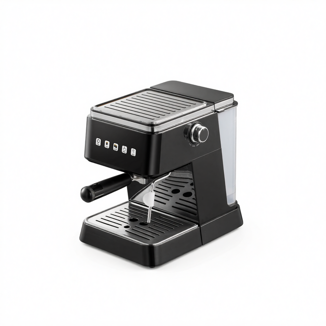 意式半自動咖啡機 1300W 20Bar 帶壓力錶, 黑色觸控歐規220V, 1個, 220ml