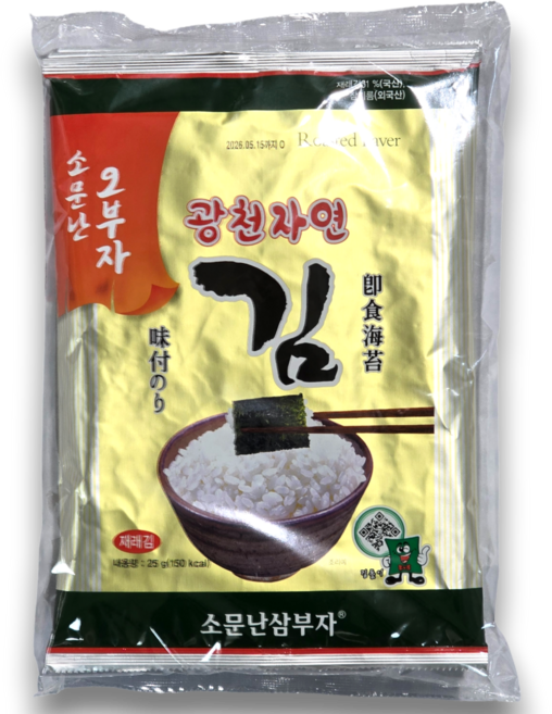소문난 오부자 광천자연김 (25g) 3매, 25g, 1