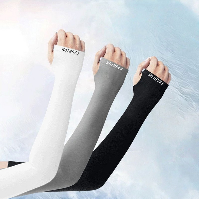 Makone 남여공용 아이스 슬리브 냉장고 팔토시 자외선차단 팔보호대 라이딩 쿨토시 3종세트, 1세트, 블랙+그레이+화이트