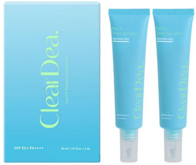 클리어디어 청초핏 틴티드 선로션 듀오, 2개, 30ml