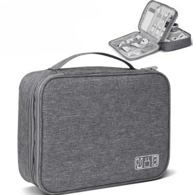 누어리 여행용 다용도 멀티 디지털 파우치, 1개, 차콜