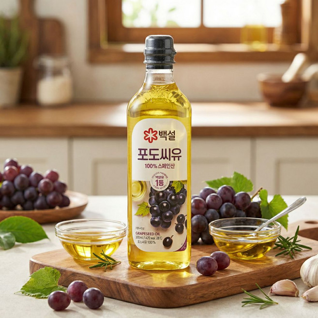 백설 포도씨유 900ml, 3개