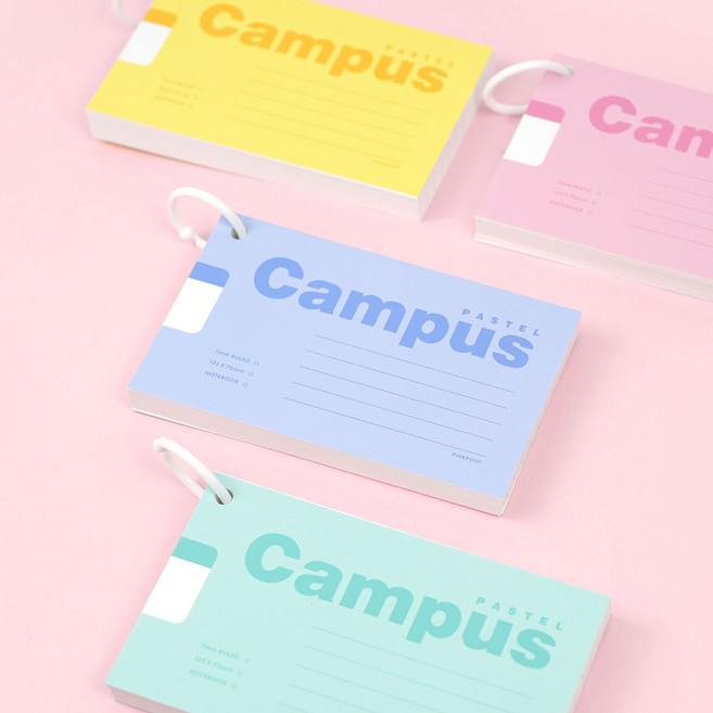 파스텔 캠퍼스 메모카드 4종 1세트, 1개