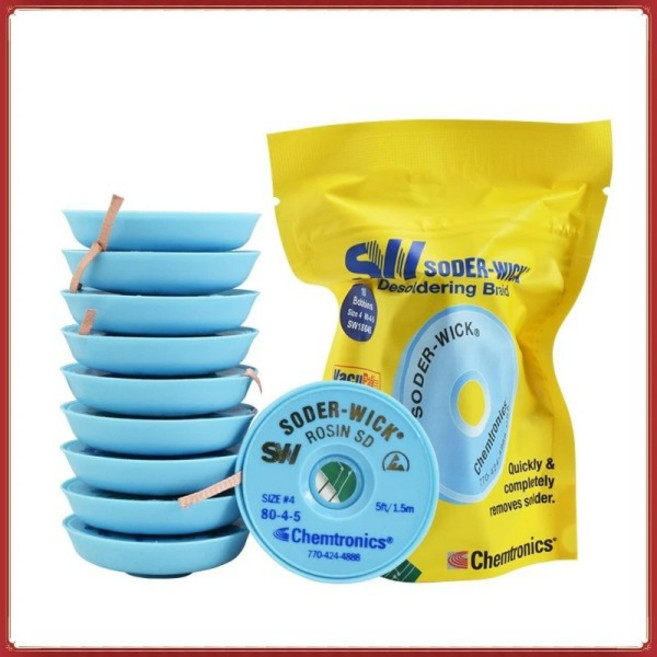 브레이드 솔더 정전기 방지 무연 납땜 제거 와이어 미국 SW Chemtronics SODER WICK 로트당 10 개, 10pcs SW18025 1.5mm, 1개