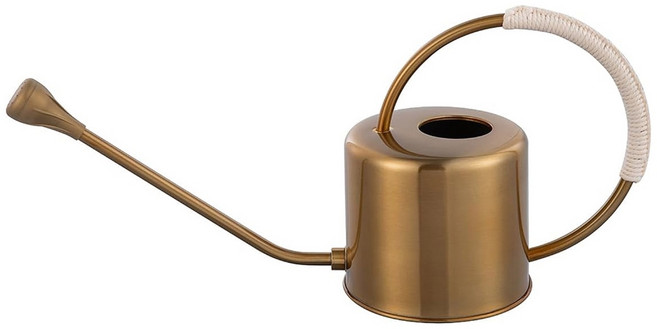 홈 가든 사용과 호환되는 1300ml 소형 워터링 캔 스테인리스 스틸 롱 스파우트, 골드