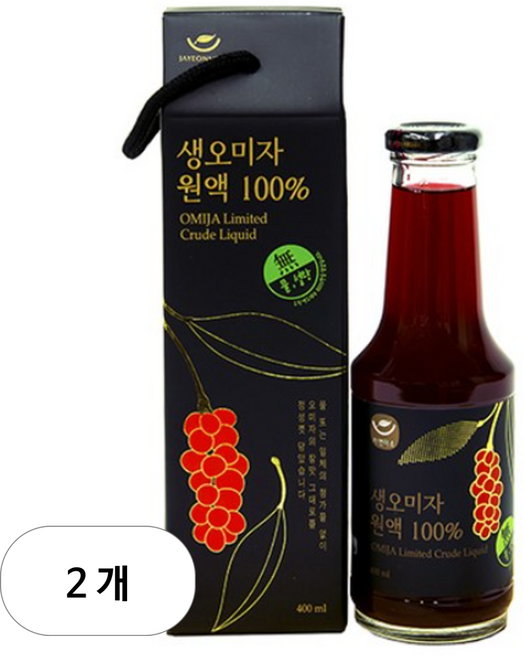 이젠하우스 생 오미자 원액 100%, 400ml, 2개