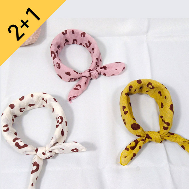 [더블제이] 아동 쁘띠 스카프모음 2+1 남녀공용 아기손수건 7 COLORS 얼룩말 패턴