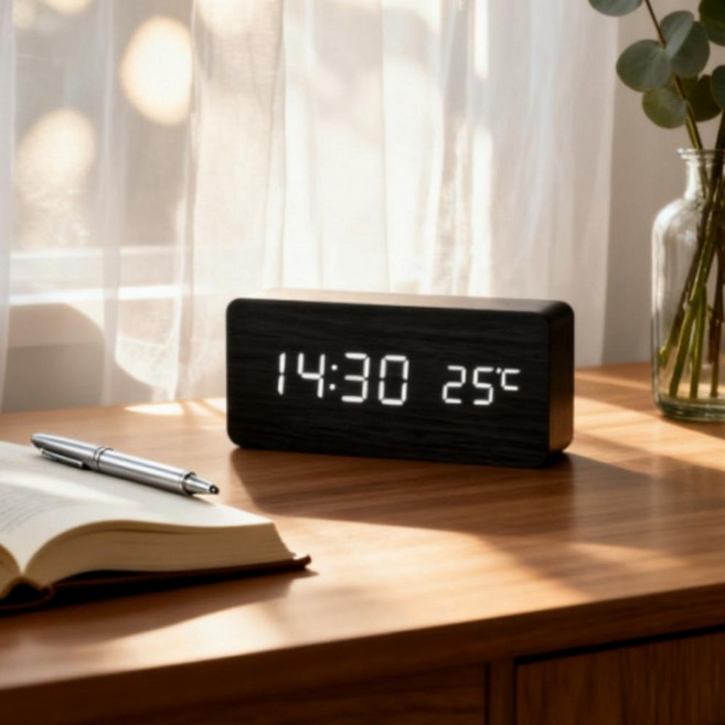 아날로그 플립 인테리어 시계 무소음 벽 탁상 시계 인테리어 소품, 블랙