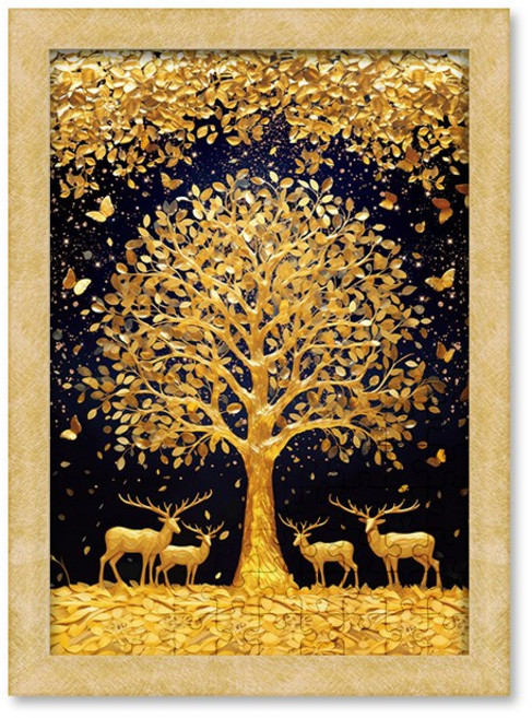 황금 돈 나무 직소 퍼즐+액자 세트 재물 금전수 1000피스, 단품, 1개