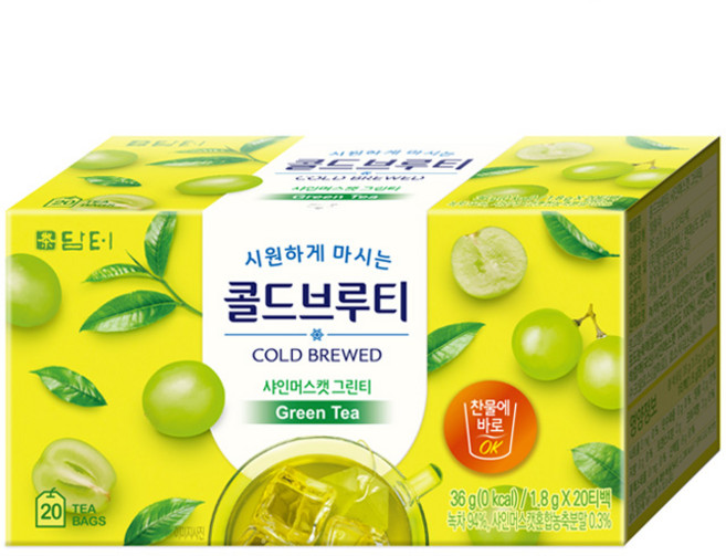 담터 콜드브루티 샤인머스캣 그린티, 1.8g, 20개입, 1개